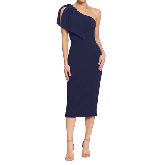 Dress the Population Dresses & Skirts - Dress the Population Tiffany one shoulder midi dress blue size XXL